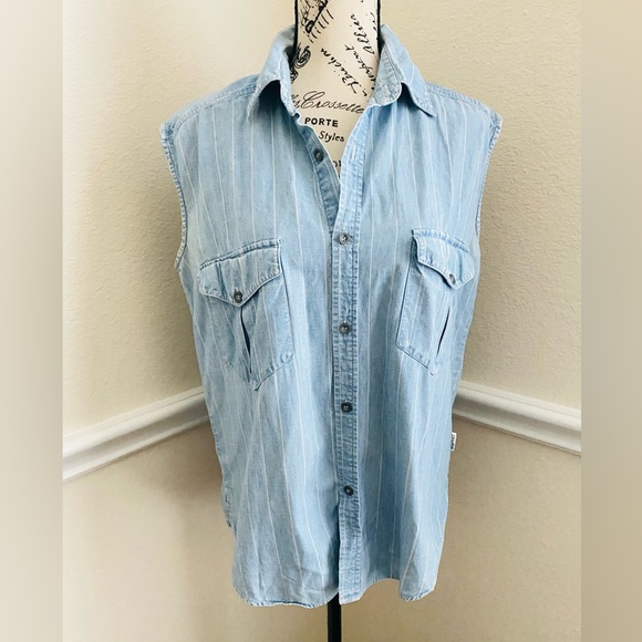 Vintage Esprit Sport denim button down shirt M - Picture 10 of 10